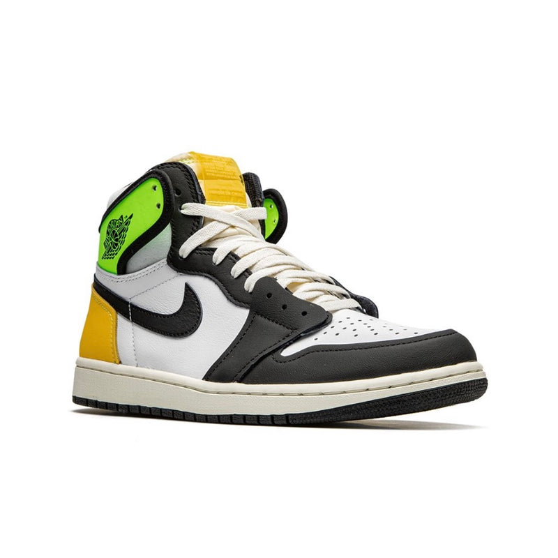 Jordan 1 Retro High White Black Volt University Gold