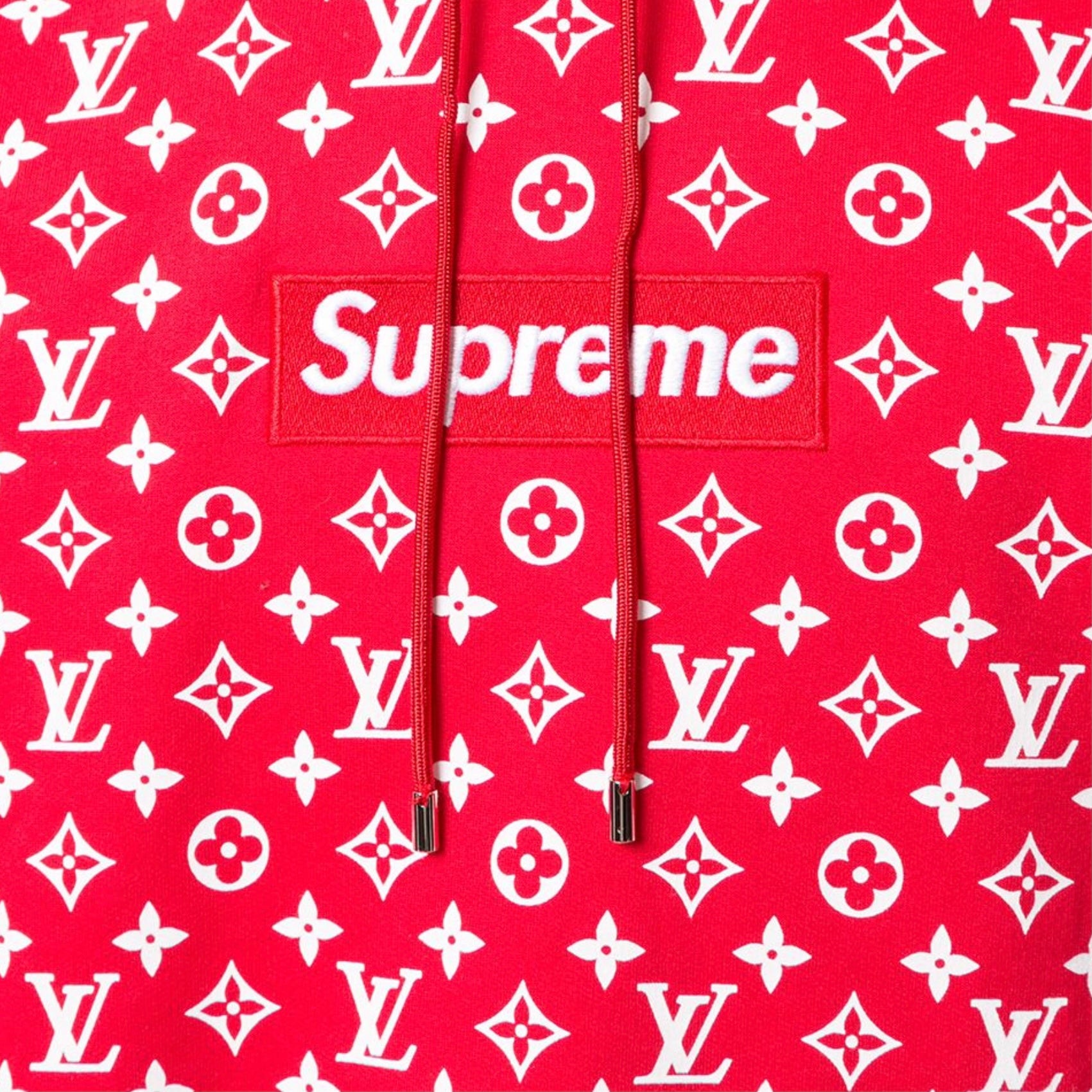 Supreme x Vuitton Box Logo Hooded Sweatshirt Red THE 99 DRAW