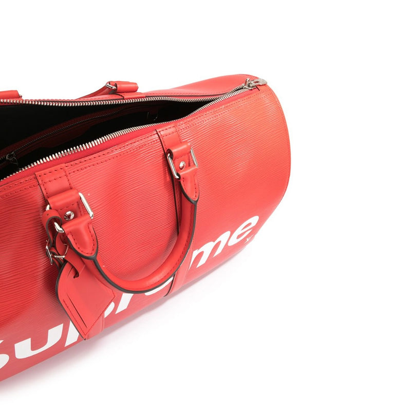LOUIS VUITTON X Supreme Red Epi Leather Keepall 45cm Bandouliere at 1stDibs
